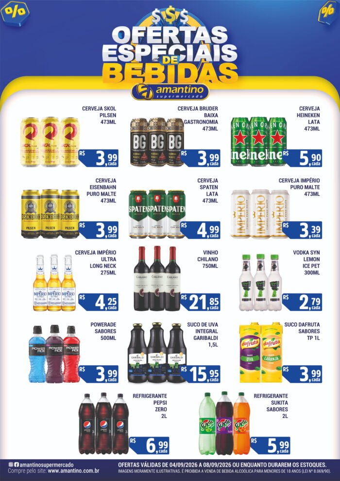 Ofertas Especiais de Bebidas (04/09 a 08/09)